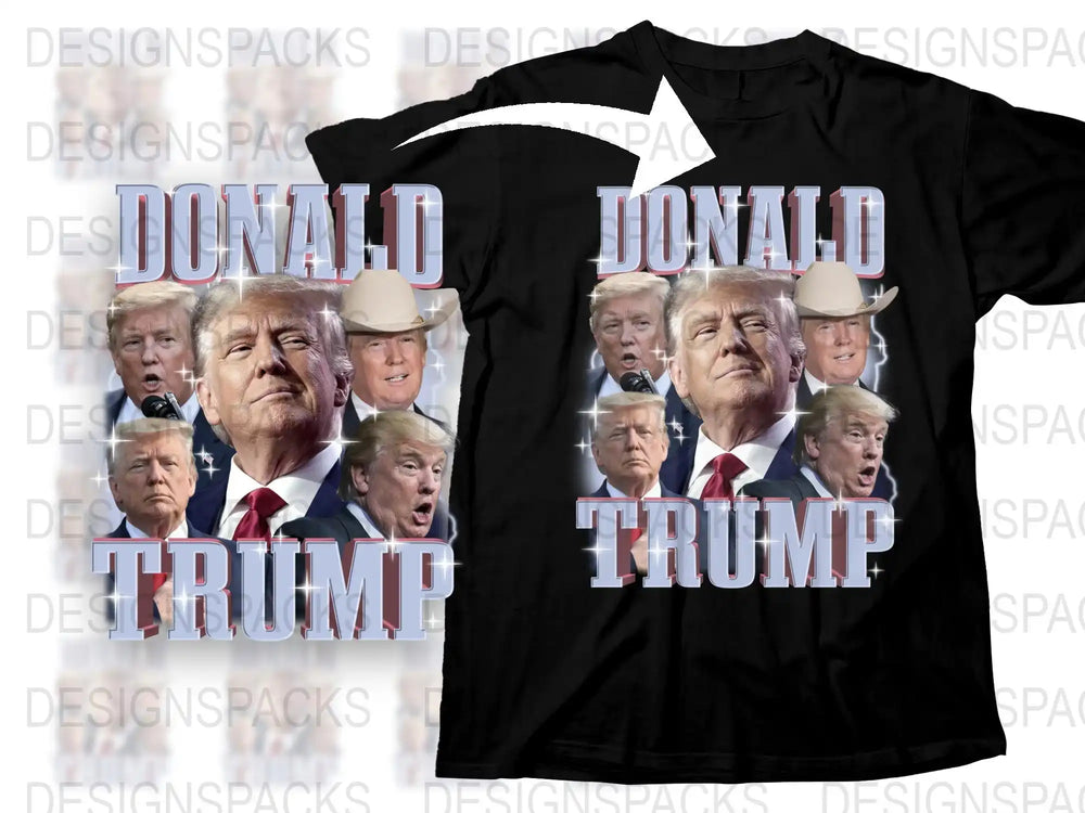 Donald Trump Graphic T-Shirt, Political Statement Tee, Multiple Faces Design, Unisex Cotton Shirt