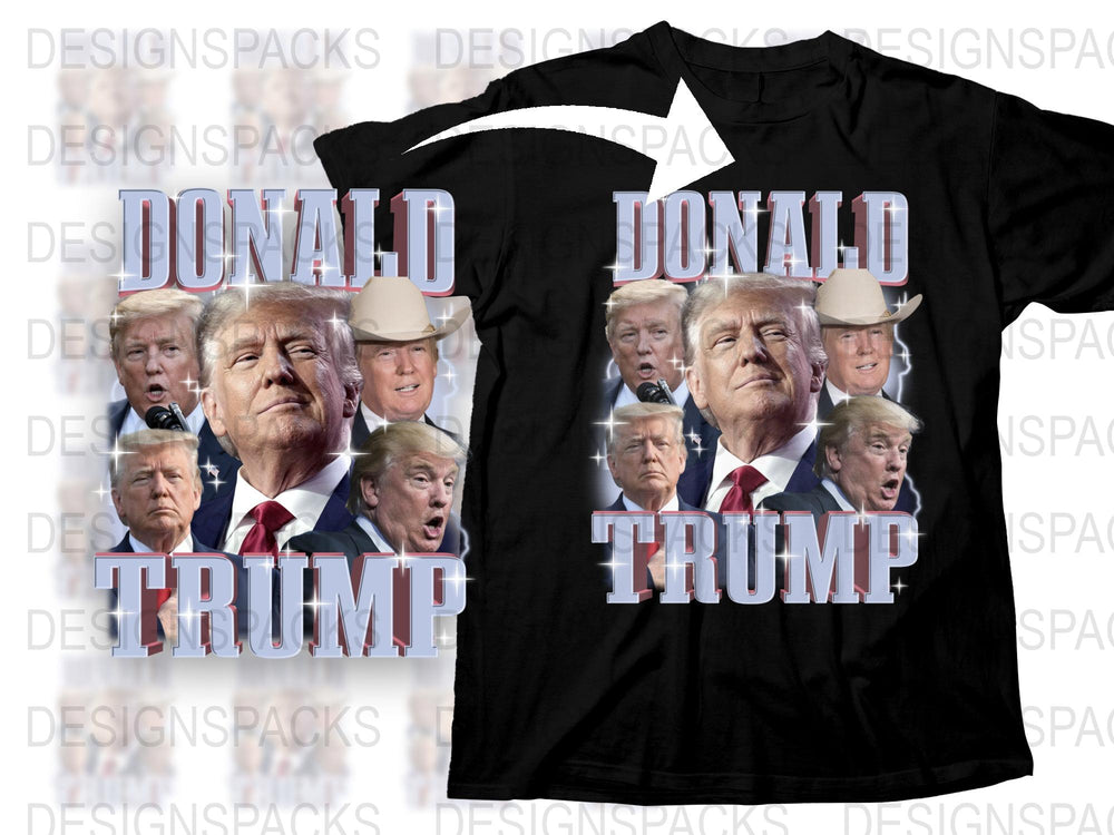 Donald Trump Graphic T-Shirt, Political Statement Tee, Multiple Faces Design, Unisex Cotton Shirt