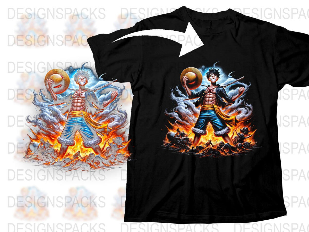 Men's Fantasy T-Shirt, Fire and Ice Warriors Graphic Tee, Cool Full Color Battle Design, Unique Gift for Gamers and Comic Fans