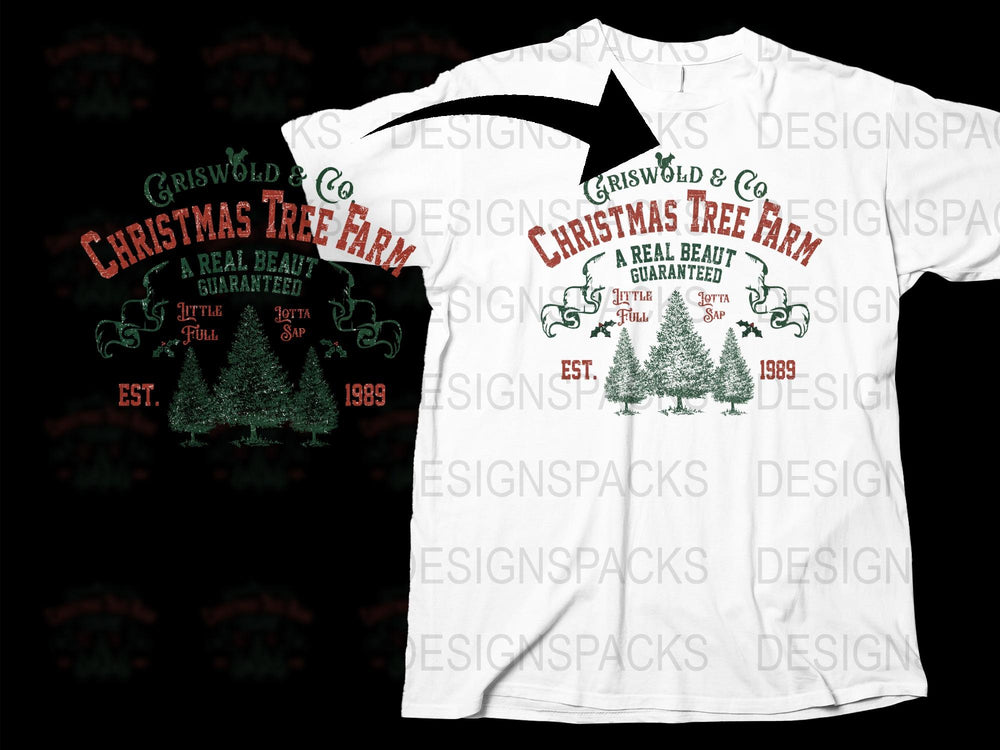 Christmas Tree Farm T-Shirt Griswold Family Inspired Vintage Graphic Tee Holiday Apparel White Cotton Shirt Gardening Gift