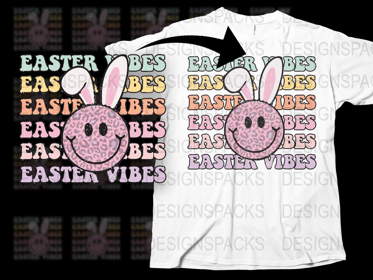Easter Vibes T-Shirt, Cute Bunny Graphic, Pink Leopard Print, Spring Holiday Apparel, Unisex Easter Shirt