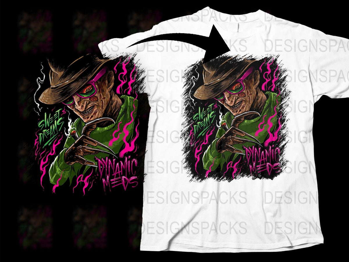 Men's Graphic T-Shirt, Cool Witch Doctor Design, Dynamic Meds, Neon Green, Unique Illustration, Casual Wear