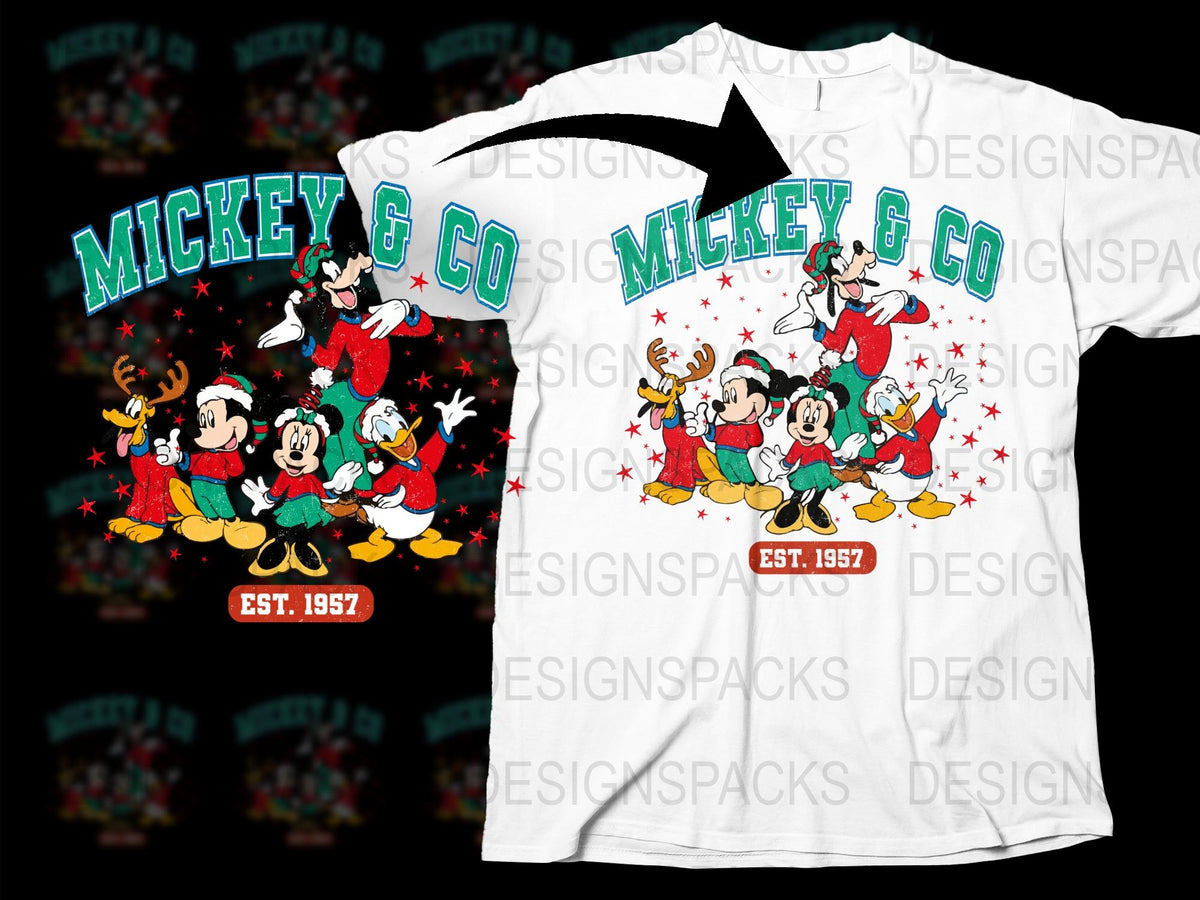 Vintage Mickey and Co T-Shirt, Classic Disney Characters, Est. 1957 Collector's Item