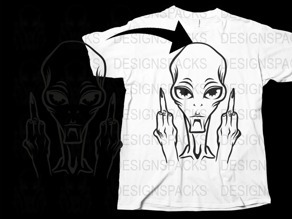 Alien Graphic T-Shirt, Unisex White Tee with Bold Alien Face Design, Trendy Extraterrestrial Streetwear, Cool Space-Themed Apparel