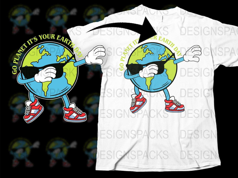 Earth Day T-Shirt, Cool Planet Cartoon Graphic, Eco Friendly, Unisex White Tee, Save Earth Design, Casual Wear