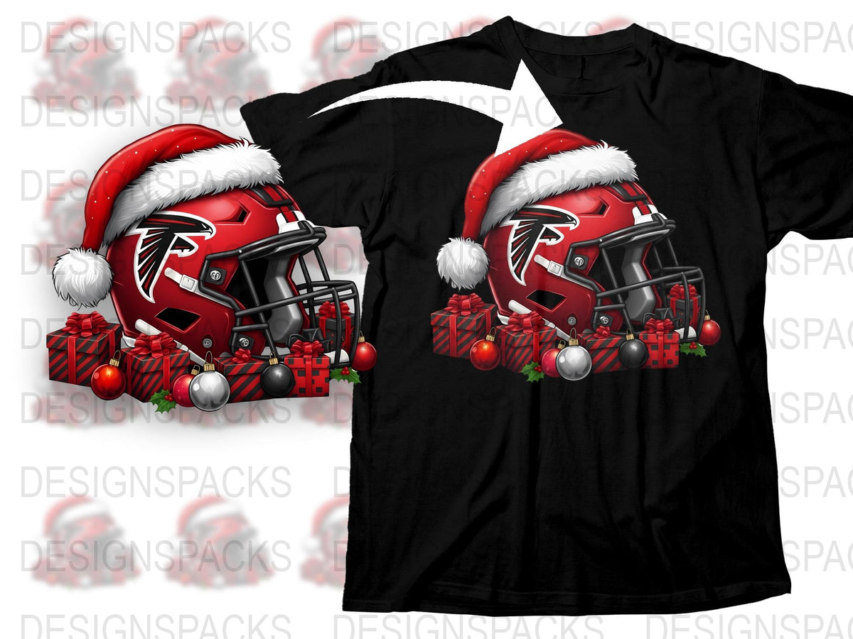 Festive Holiday Football T-Shirt, Atlanta Themed Christmas Graphic Tee, Sports Fan Gift Idea