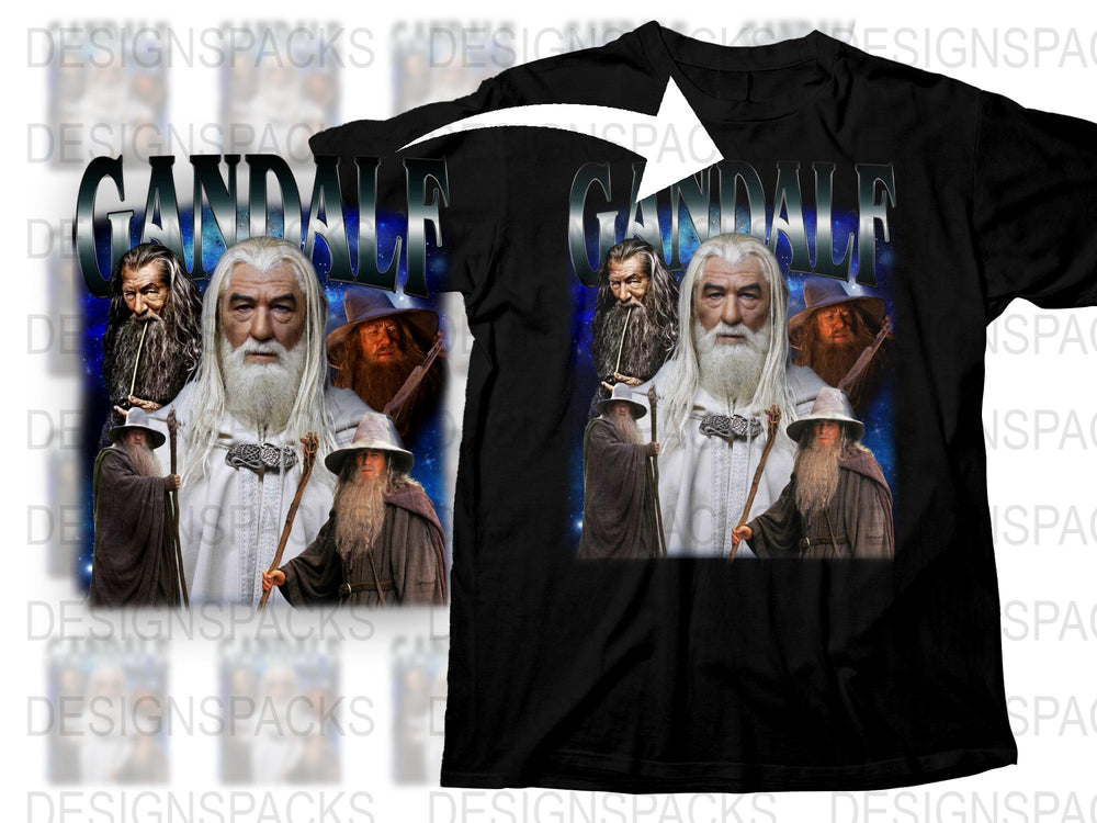 Gandalf Graphic T-Shirt, Wizard Movie Fan Tee, Fantasy Film Inspired Apparel, Unisex Cotton Shirt