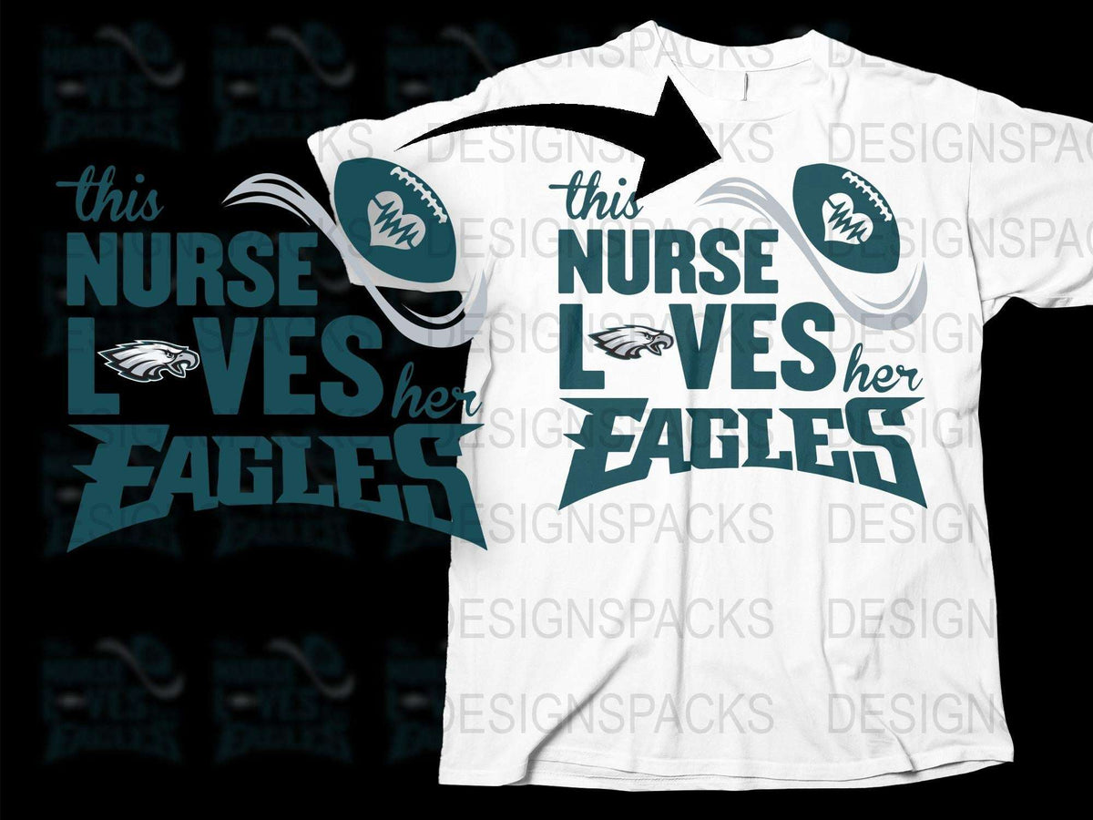 Nurse Themed Philadelphia Eagles T-Shirt, Sports Fan Gift, NFL Team Apparel, Medical Professional Eagles Lover Tee