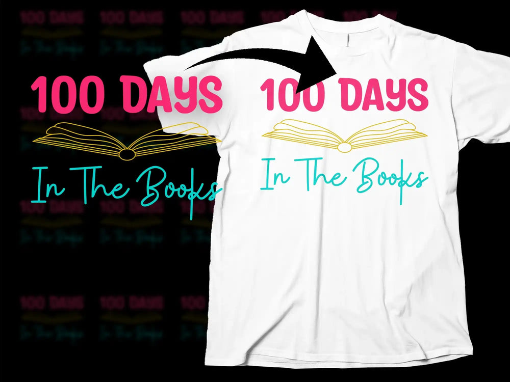 '100 Days In The Books' T-Shirt, Celebratory School Tee, Reader and Student Motivational Shirt
