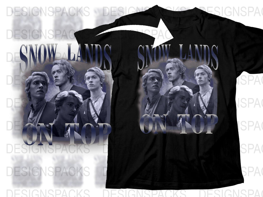 Snow Lands On Top Graphic T-Shirt, Cool Movie Inspired Design, Trendy Film Tee, Stylish Gift