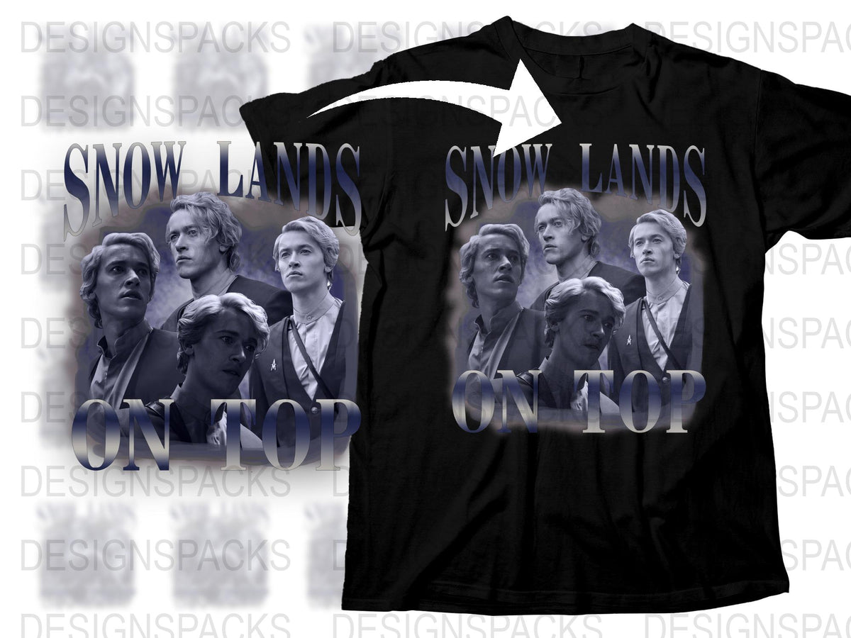 Snow Lands On Top Graphic T-Shirt, Cool Movie Inspired Design, Trendy Film Tee, Stylish Gift