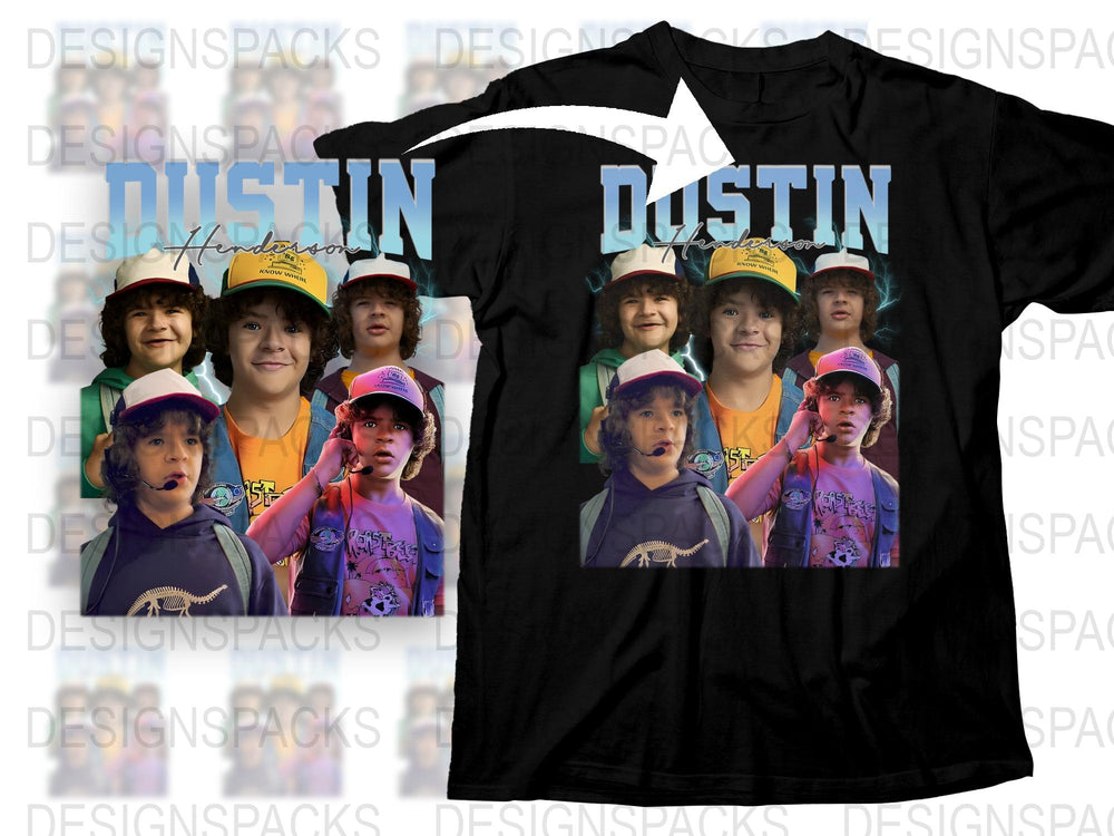 Dustin Stranger Things Inspired T-Shirt, Retro 80s Style Graphic Tee, Casual Fan Apparel