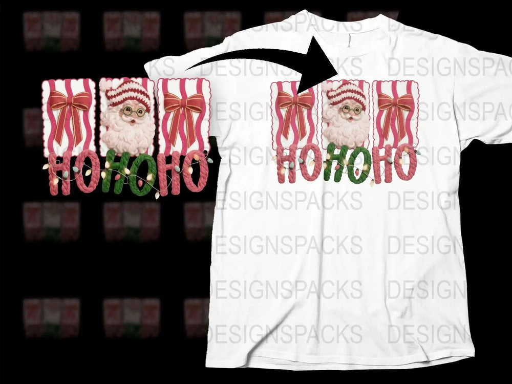 Festive Santa Claus Ho Ho Ho Christmas T-Shirt, Holiday Graphic Tee, Xmas Party Apparel, Casual Winter Clothing