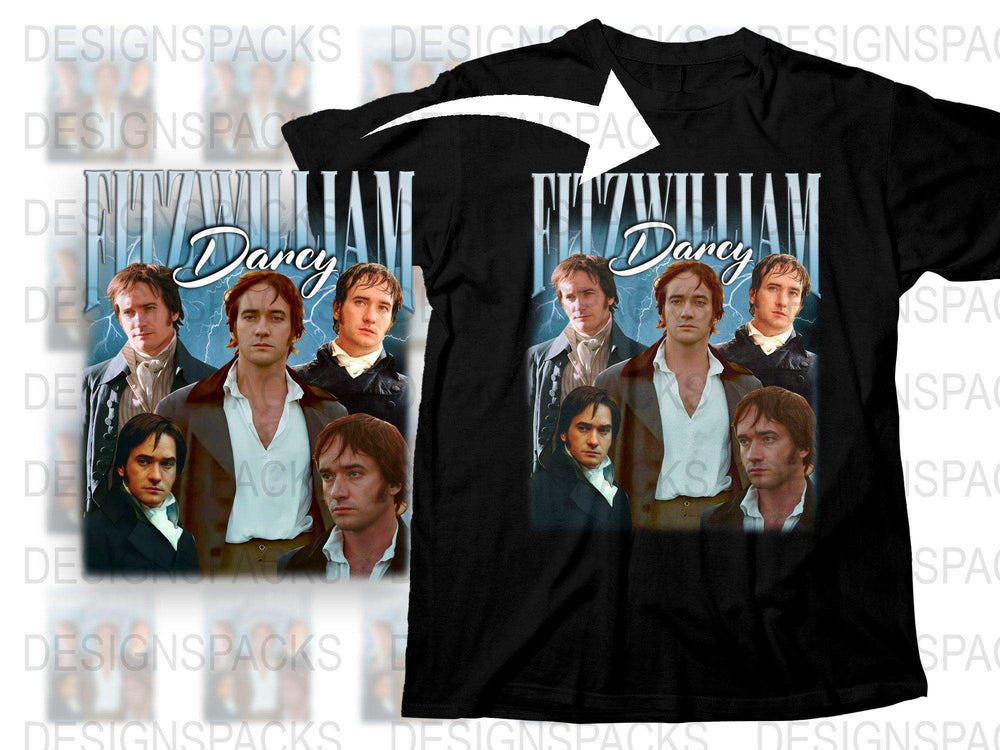 Mr. Darcy Pride and Prejudice Fan T-Shirt, Jane Austen Inspired Tee, Multiple Poses Design, Literary Gift Idea