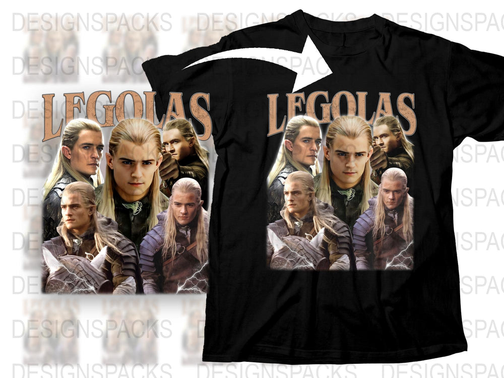 Legolas Graphic T-Shirt, Lord of the Rings Inspired, Movie Fan Apparel, Elf Warrior Tee, Unisex Clothing Option