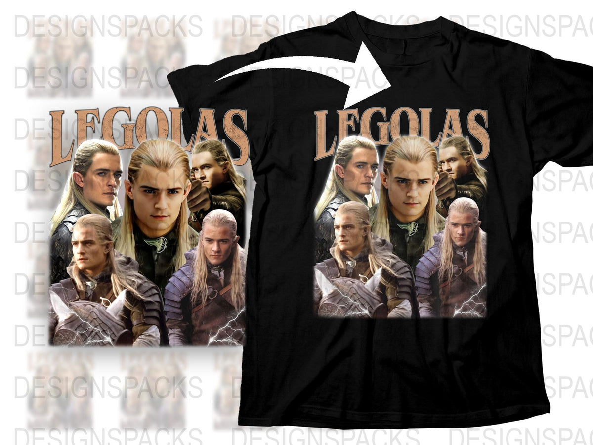 Legolas Graphic T-Shirt, Lord of the Rings Inspired, Movie Fan Apparel, Elf Warrior Tee, Unisex Clothing Option