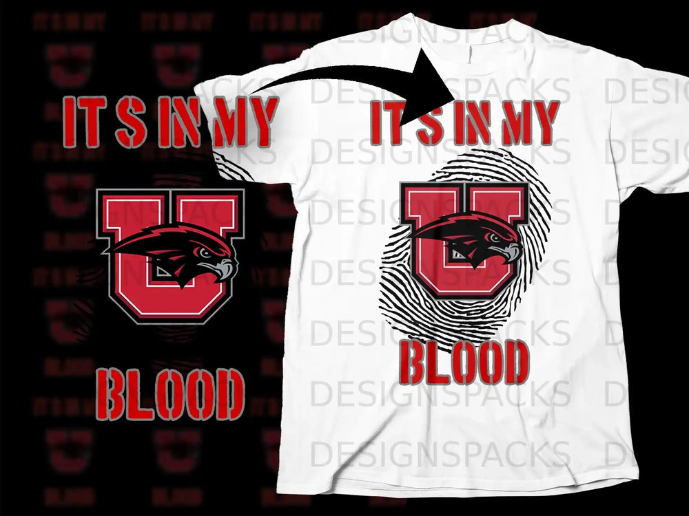 Its In My Blood U Logo Graphic Print Shirt