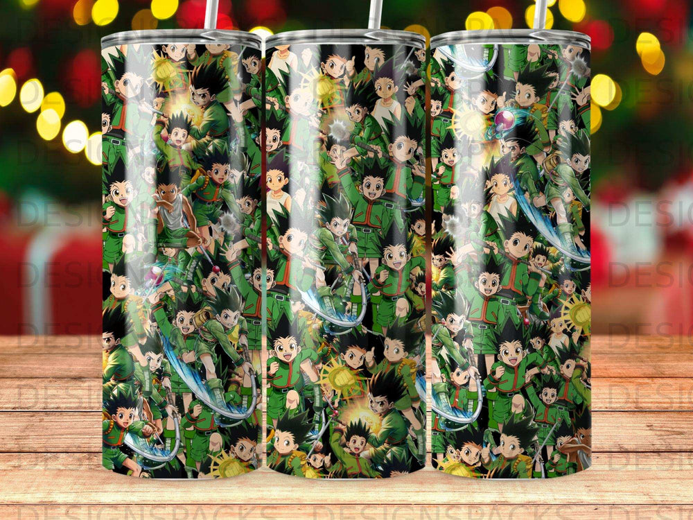 Collage of Gon Freecss from Hunter x Hunter in various action poses.