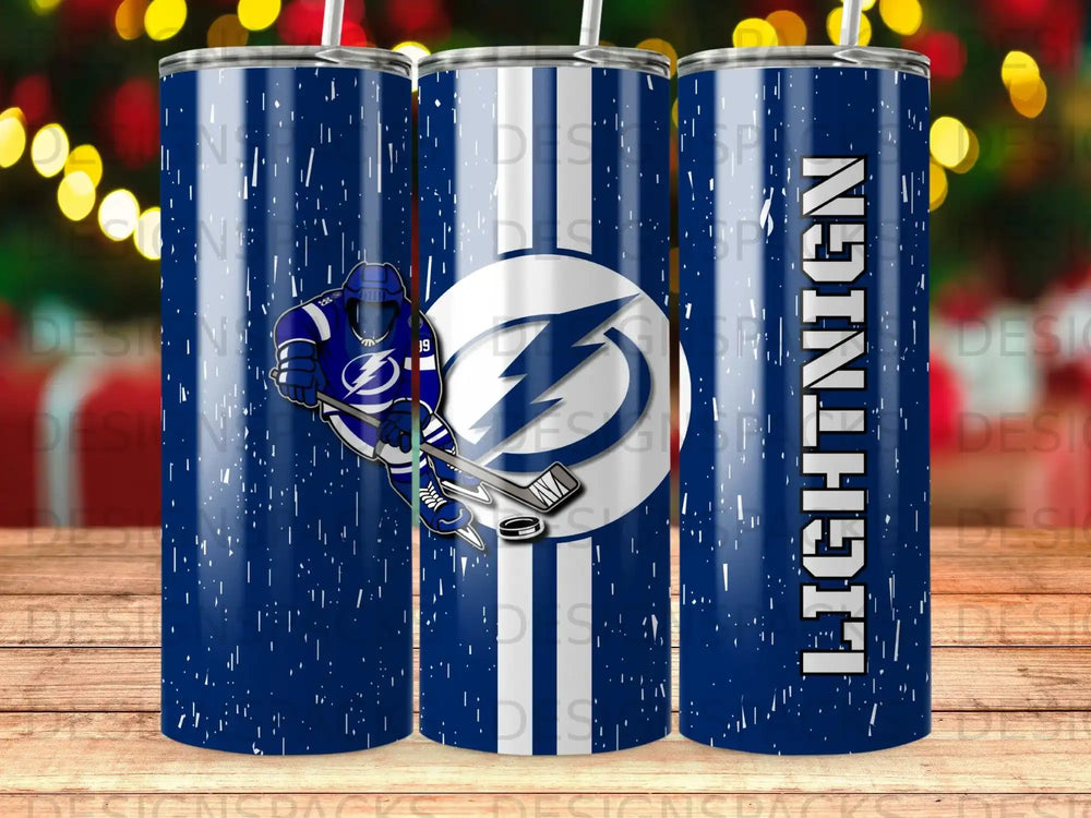 Blue Lightning Hockey Player Pattern Tumbler product type