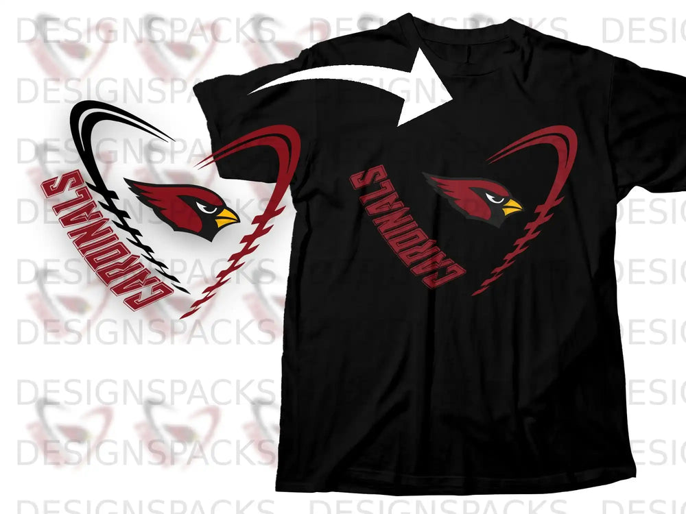 Cardinal Bird Heart Design Athletic T-Shirt