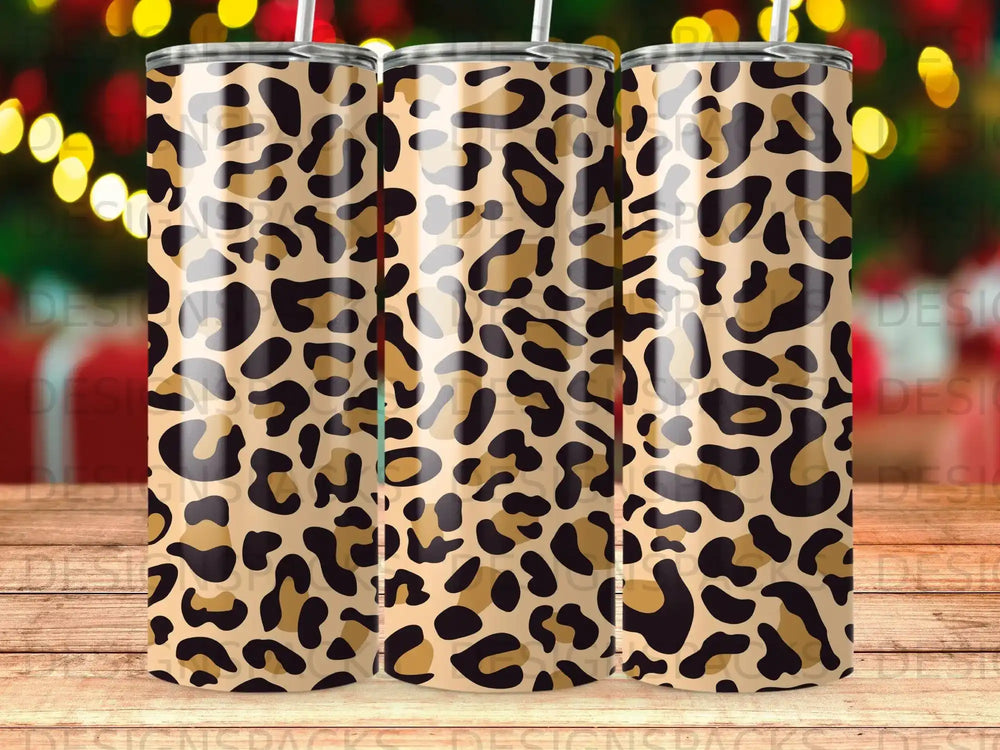 Leopard Skin Pattern Tan Black Dots Tumbler product type