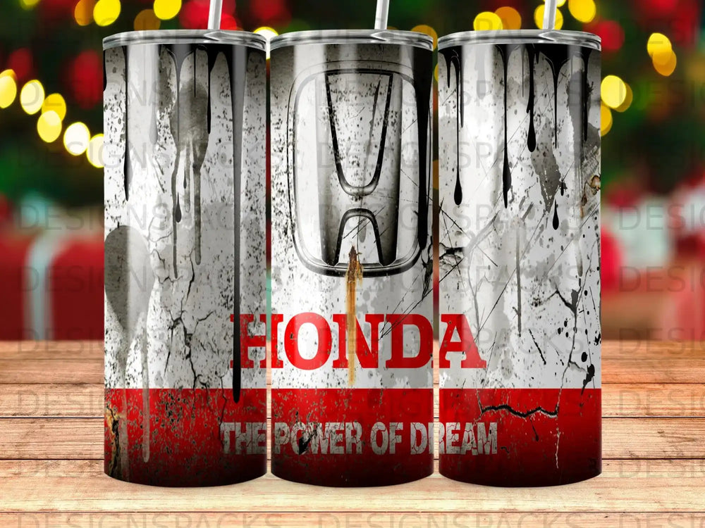 Honda logo with "The Power of Dream" text on a distressed background.