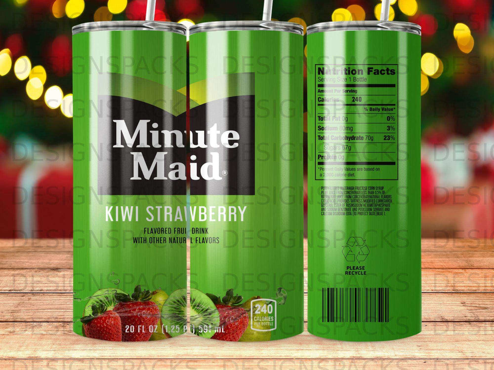 Minute Maid Kiwi Strawberry flavored drink bottle with nutrition facts.