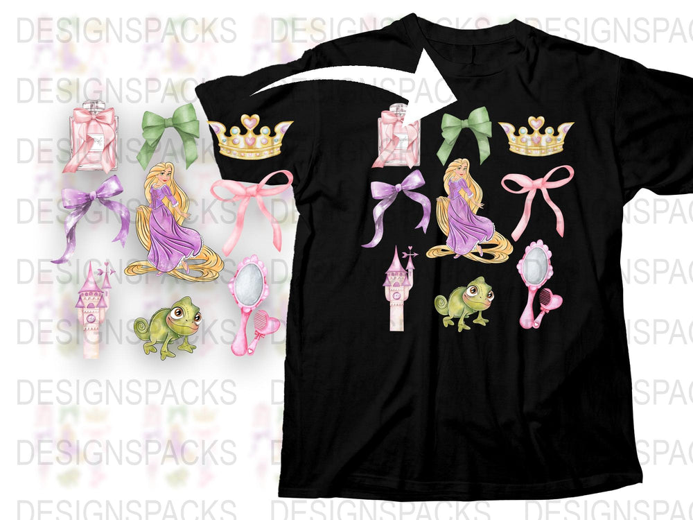 Princess and Frog Inspired Graphic T-Shirt, Cartoon Character Print, Cute Kids and Adults Tee