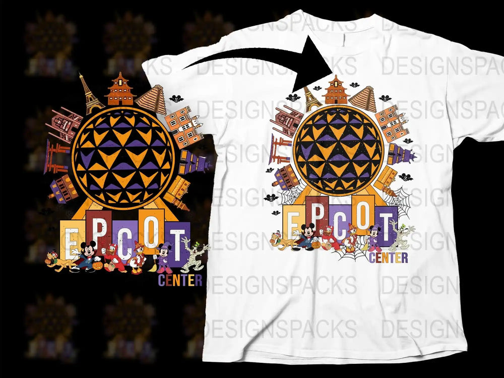 Vintage EPCOT Center T-Shirt, Retro Disney Park Geometric Design, Unisex Adult Tee, Casual Wear