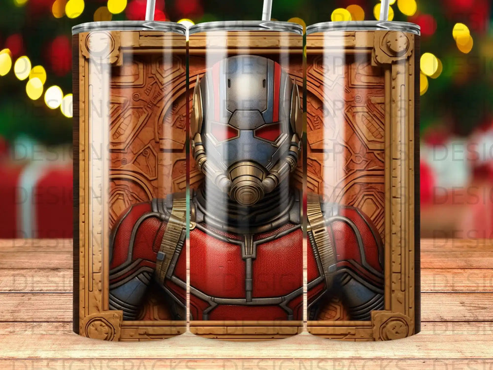 Ant-Man superhero bust in a framed wooden-like border.