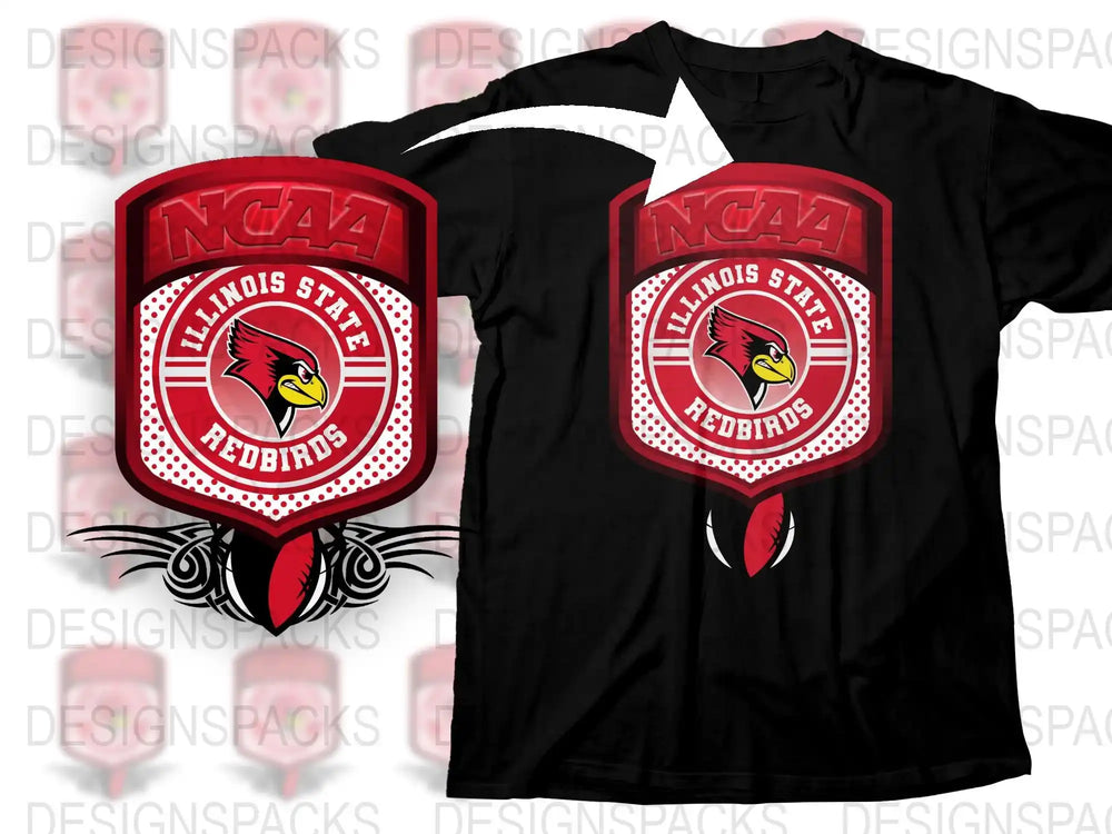 Illinois State Redbirds NCAA T-Shirt, Unisex Collegiate Apparel, Red and Black Graphic Tee, Sports Fan Clothing, Comfortable Cotton Shirt