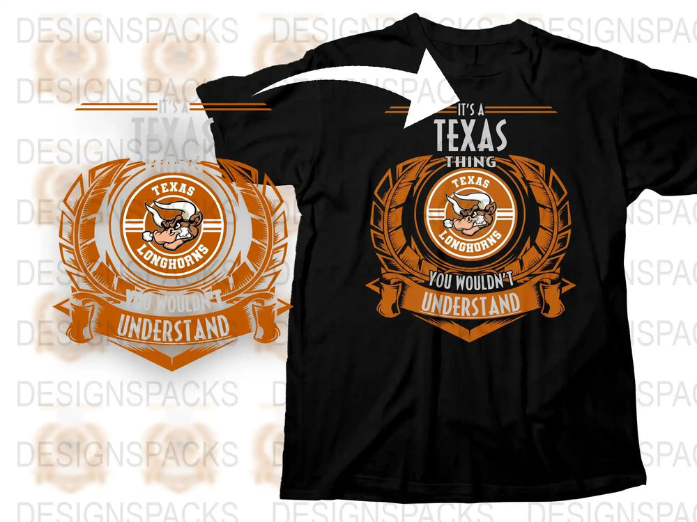 Texas Longhorn T-Shirt, It's a Texas Thing You Wouldn't Understand Tee, Orange Graphic Shirt for Adults