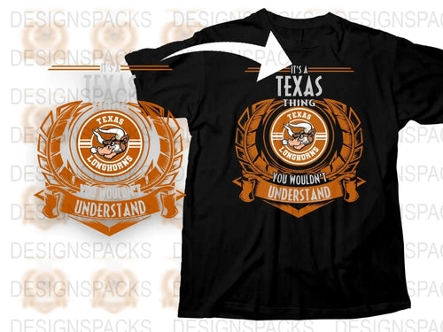 Texas Longhorn T-Shirt, It's a Texas Thing You Wouldn't Understand Tee, Orange Graphic Shirt for Adults