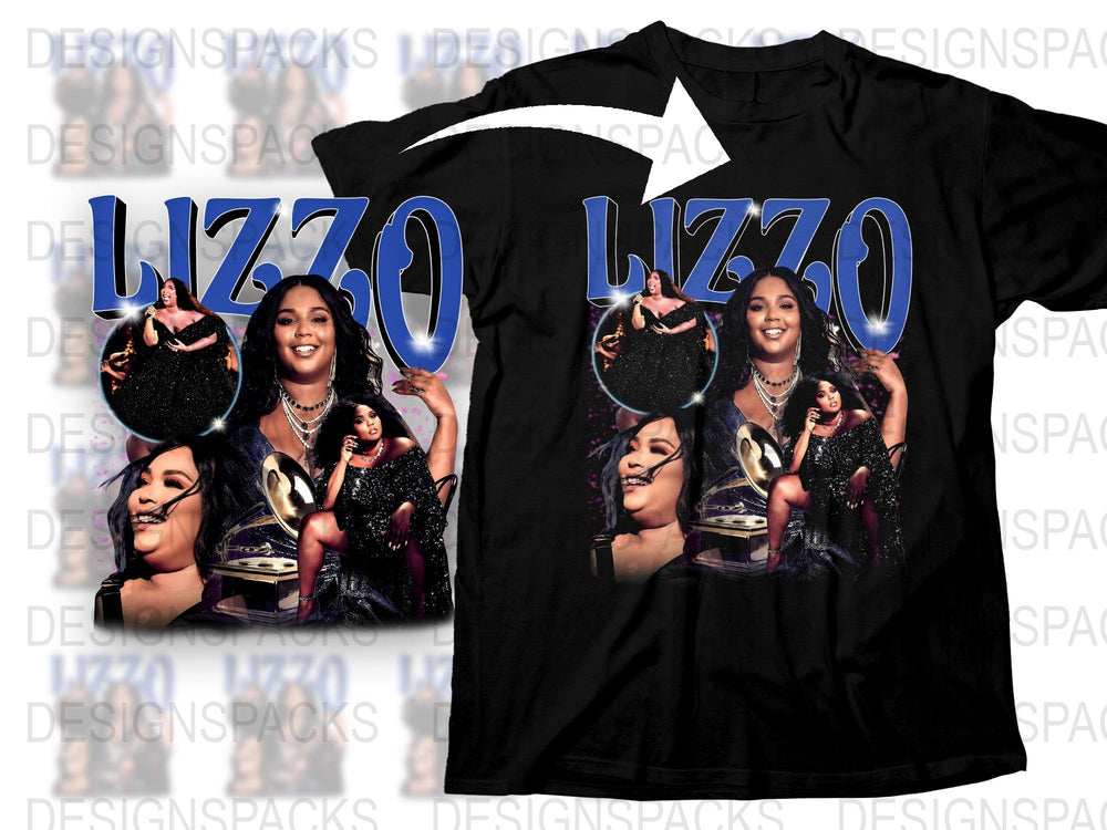Lizzo Graphic T-Shirt, Pop Icon Music Star Fan Tee, Trendy Celebrity Shirt, Fashionable Full Color Print Top, Unisex Clothing