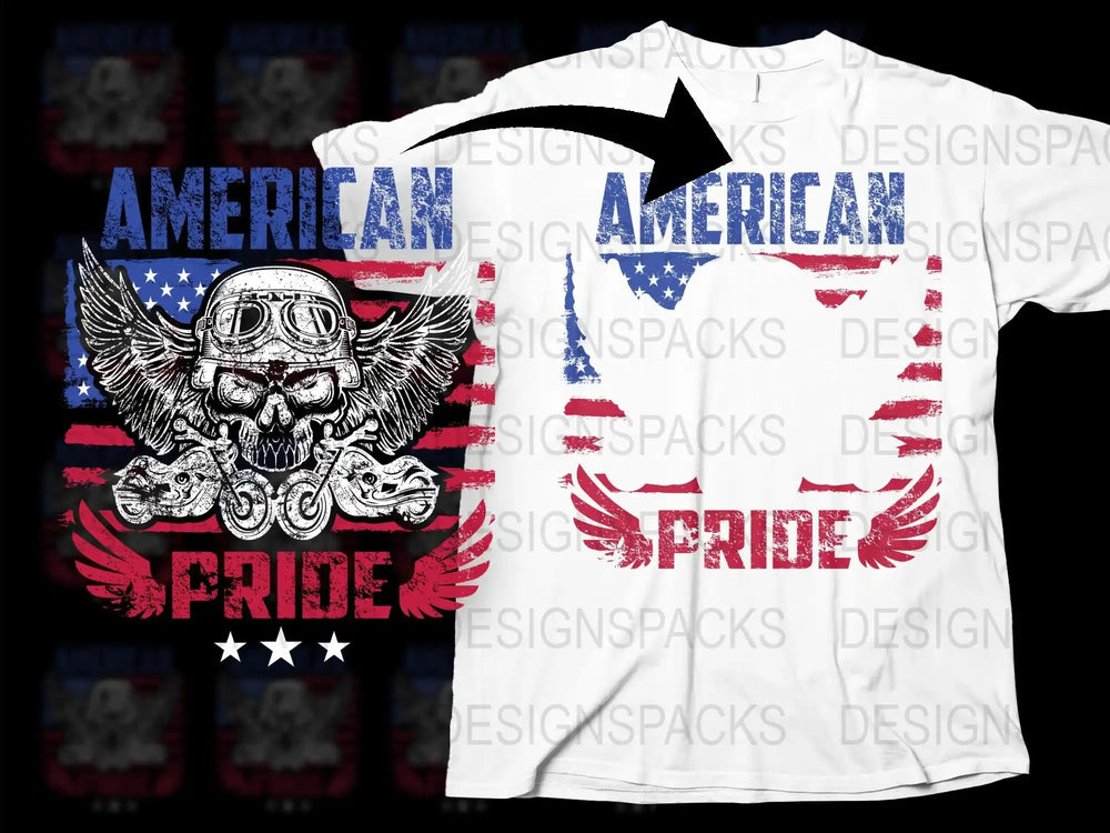 American Pride Patriotic T-Shirt, Skull with Helmet, USA Flag Design, Distressed American Flag, Casual Wear, Unisex Tee