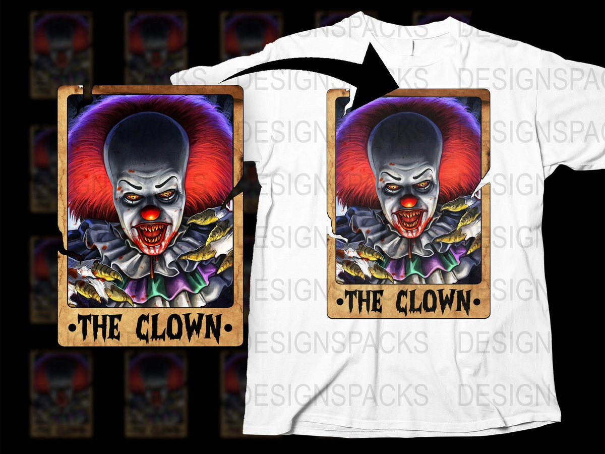 Scary Clown Graphic T-Shirt, Vintage Horror Movie Fan Tee, Unisex Retro Circus Clown Shirt, Halloween Party Costume Idea, Cool Gift