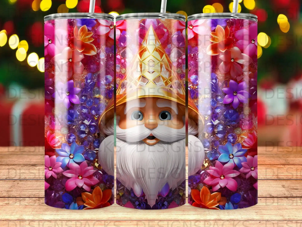 Enchanted Gem Gnome Tumbler Digital Wrap Design