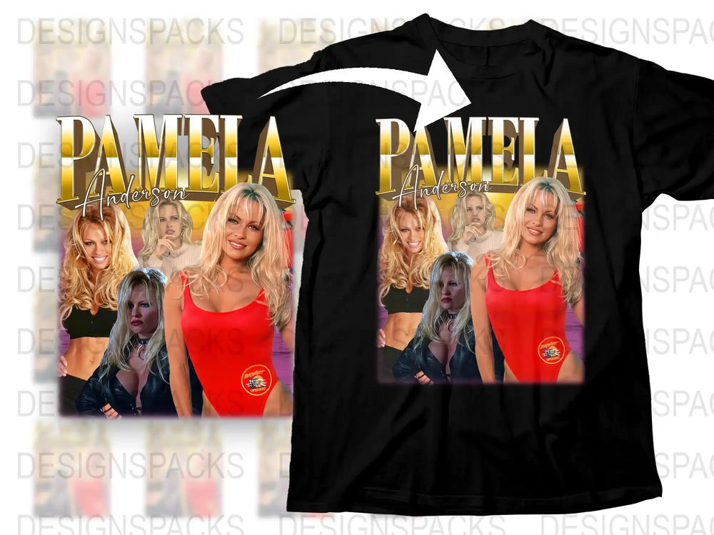 Pamela Anderson Graphic T-Shirt, Vintage Celebrity Tee, 90s Style Fashion, Iconic Women's Top, Collector's Item, Popular Actress Shirt