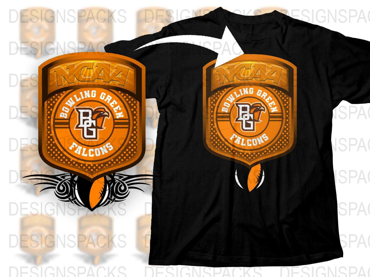 Bowling Green Falcons NCAA Orange Logo T-Shirt, College Sports Apparel, Unisex Cotton Tee