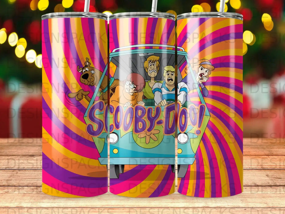 Scooby-Doo Mystery Machine characters vibrant swirling design product type