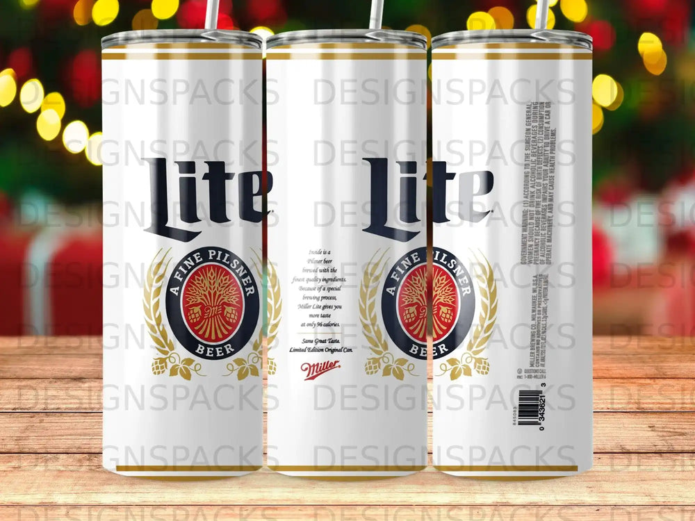 Miller Lite limited edition original can with text about ingredients, calories, and warning.