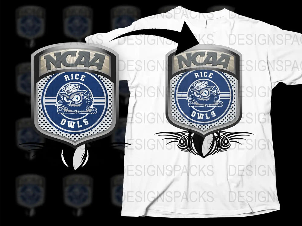 Rice Owls NCAA Logo T-Shirt, Vintage College Sports Apparel, Unisex Graphic Tee