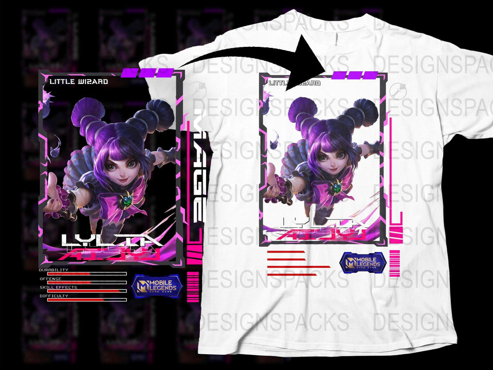Anime Graphic T-Shirt, Bold Purple Witch Character, Cotton Tee, Casual Wear, Fantasy Gamer Shirt