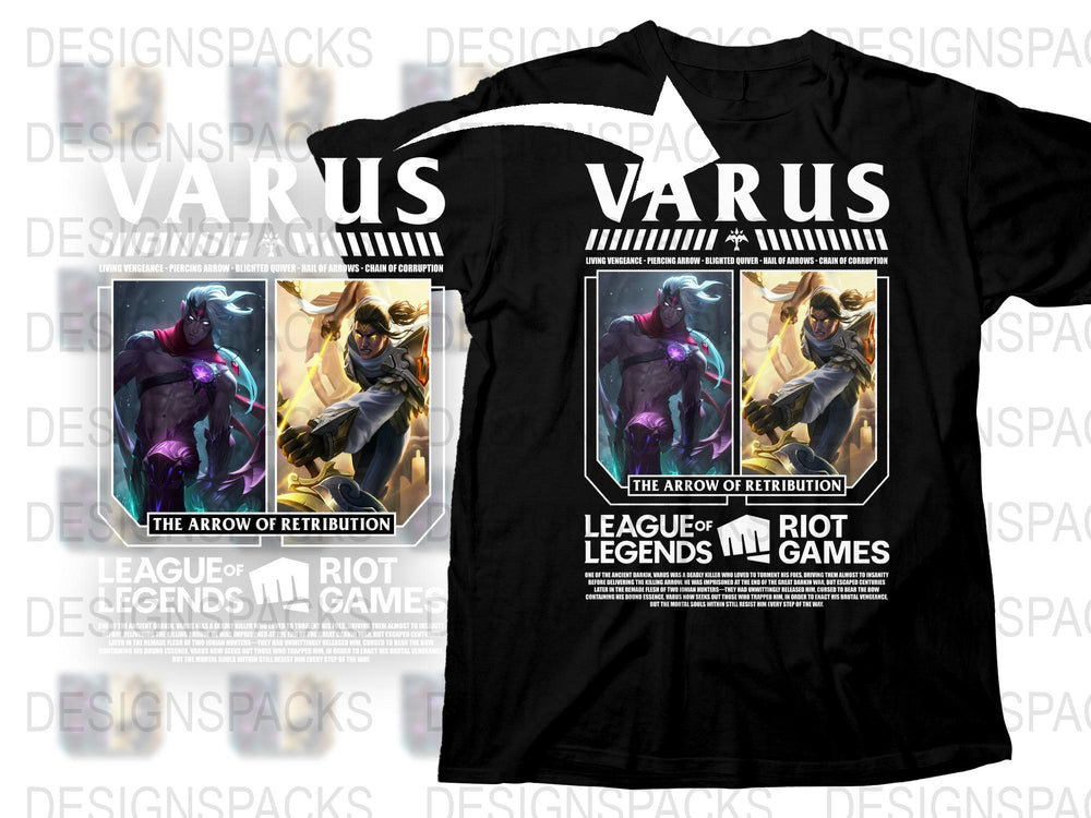 League of Legends Varus T-Shirt, Arrow of Retribution Graphic Tee, Gaming Apparel, Riot Games Merchandise