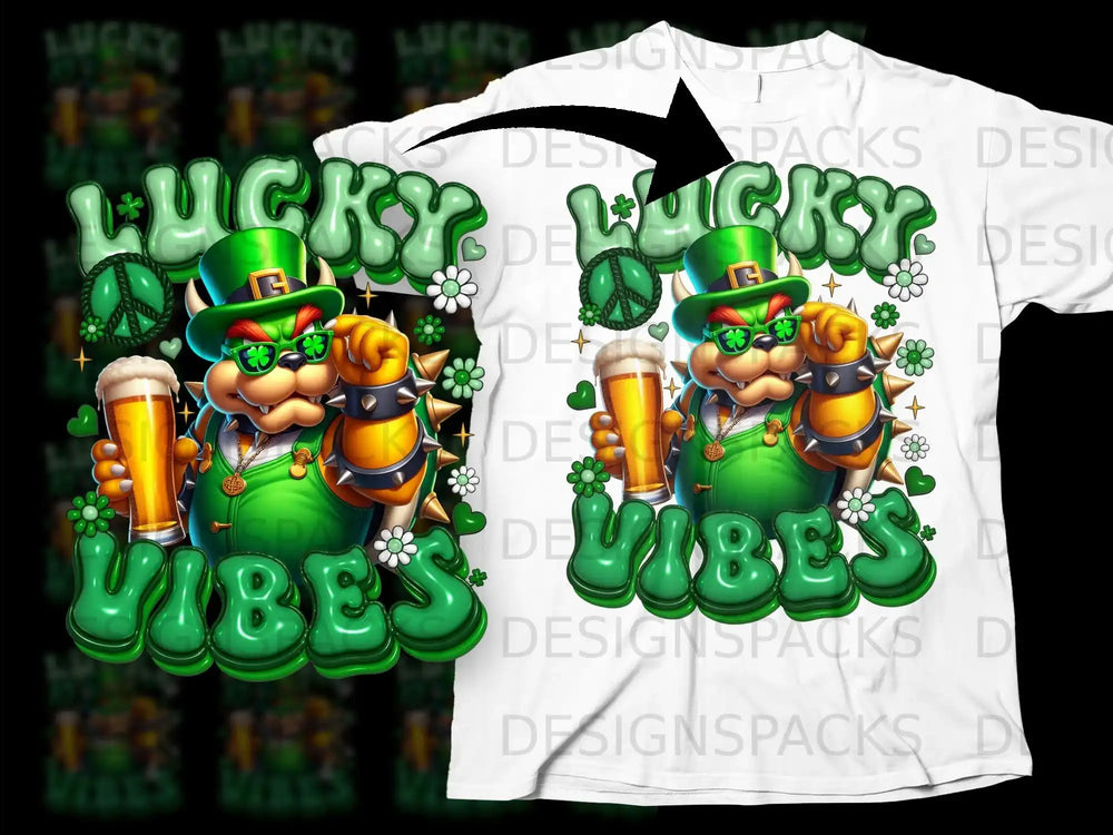 Lucky Vibes Bowser St Patricks Day Leprechaun Beer product type