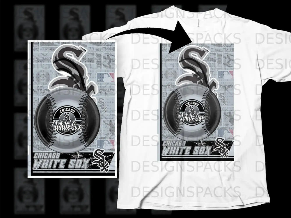Chicago White Sox Graphic Print Baseball Fan T-shirt