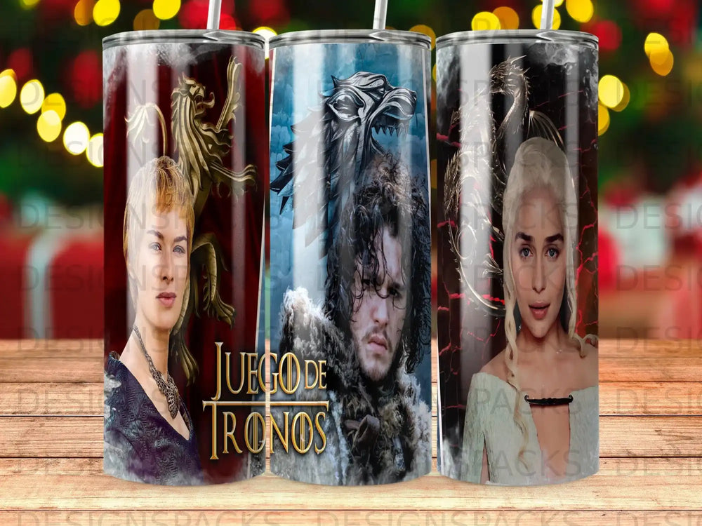 Game of Thrones tumbler featuring Jon Snow and Daenerys Targaryen.