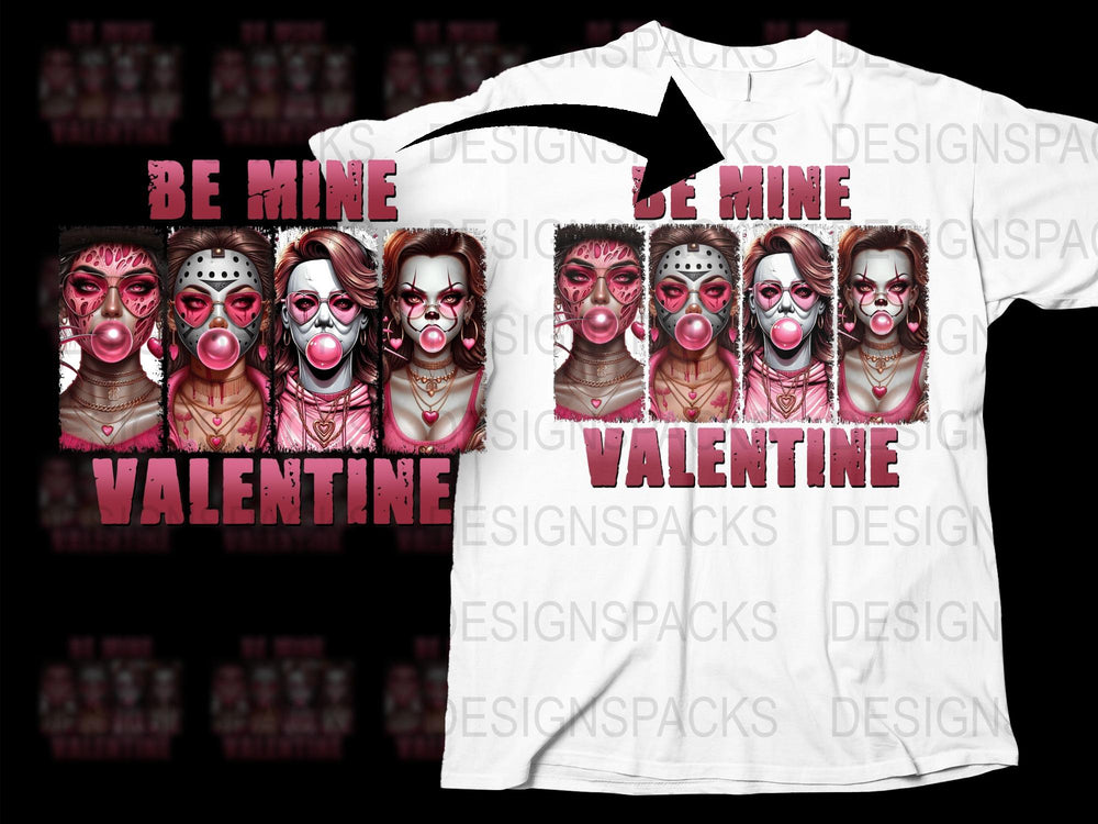 Be Mine Valentine Horror Clown T-Shirt, Unique Scary Love Graphic Tee, Unisex Horror Fan Gift