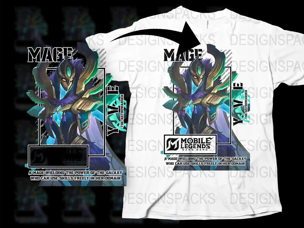 Mobile Legends Mage Character T-Shirt, Graphic Gaming Tee, Unisex Apparel, Cool Gamer Gift Idea