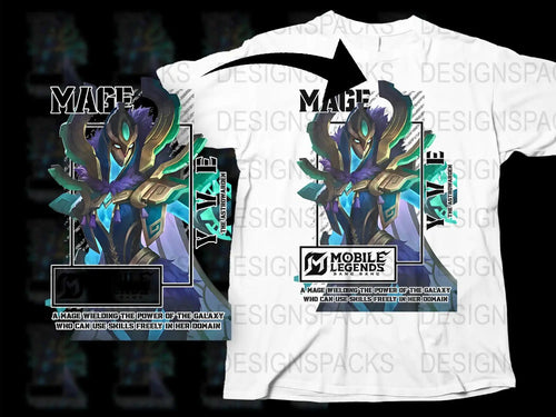 Mobile Legends Mage Character T-Shirt, Graphic Gaming Tee, Unisex Apparel, Cool Gamer Gift Idea